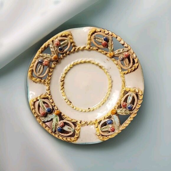 Antique Capodimonte‎ Style Porcelain Italy Dresser Candy Nut Dish Read - Picture 4 of 13